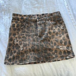R13 leopard denim mini skirt - size 27